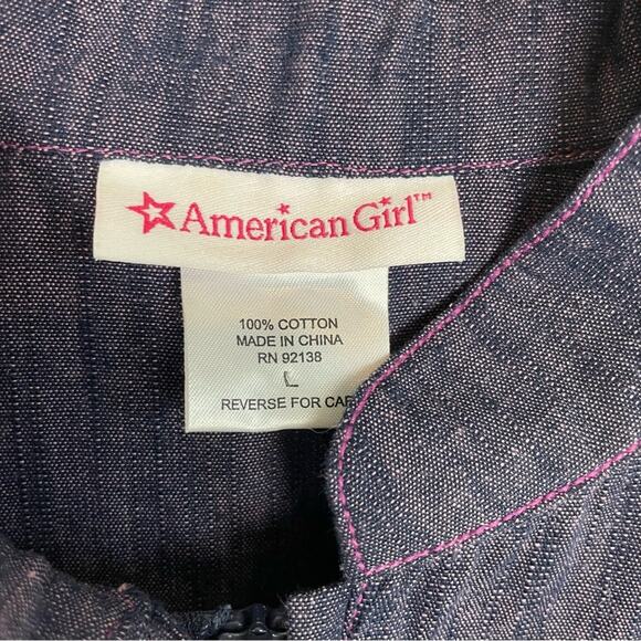 American Girl Purple Denim Zip Embroidered Jacket Large (14/16) - Picture 4 of 7